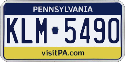 PA license plate KLM5490