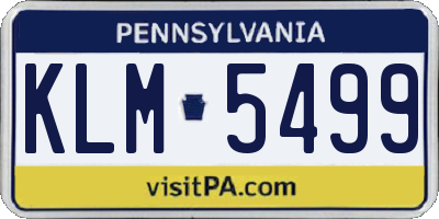 PA license plate KLM5499