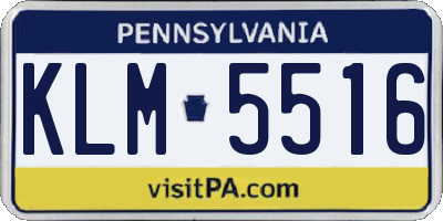 PA license plate KLM5516