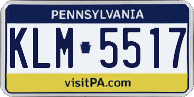 PA license plate KLM5517