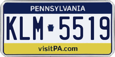 PA license plate KLM5519