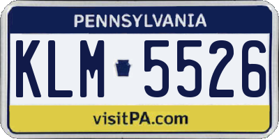 PA license plate KLM5526