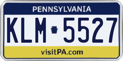 PA license plate KLM5527