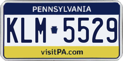 PA license plate KLM5529