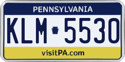 PA license plate KLM5530