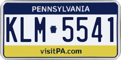 PA license plate KLM5541