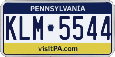 PA license plate KLM5544