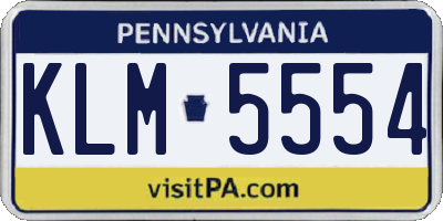 PA license plate KLM5554