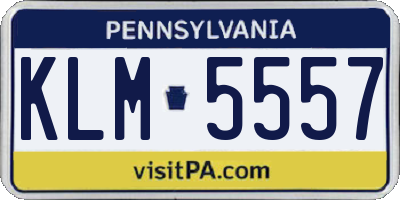 PA license plate KLM5557