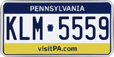 PA license plate KLM5559