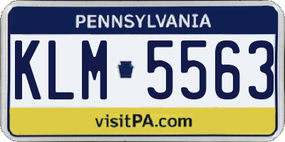 PA license plate KLM5563