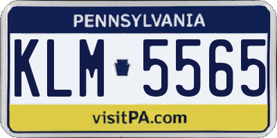 PA license plate KLM5565