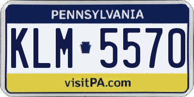 PA license plate KLM5570