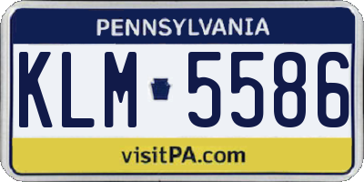 PA license plate KLM5586