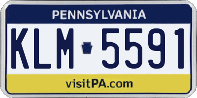 PA license plate KLM5591