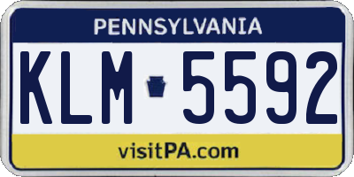 PA license plate KLM5592