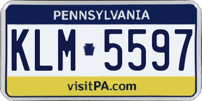 PA license plate KLM5597