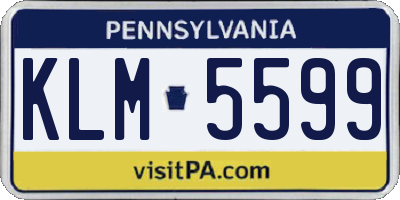 PA license plate KLM5599