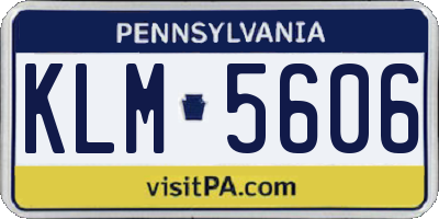 PA license plate KLM5606
