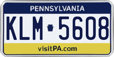 PA license plate KLM5608