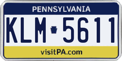 PA license plate KLM5611