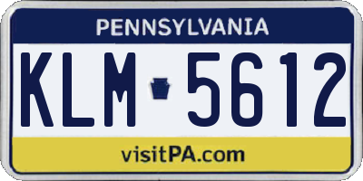PA license plate KLM5612