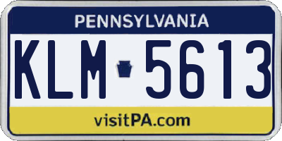PA license plate KLM5613