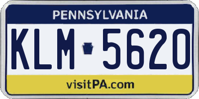 PA license plate KLM5620