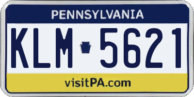 PA license plate KLM5621