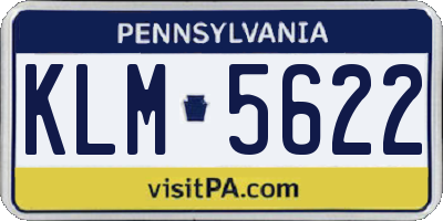 PA license plate KLM5622