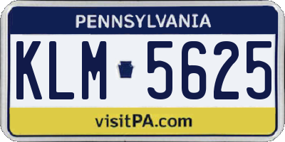 PA license plate KLM5625