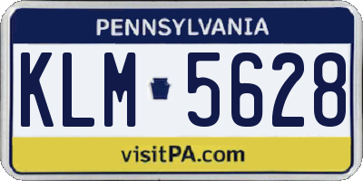 PA license plate KLM5628