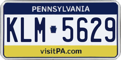 PA license plate KLM5629