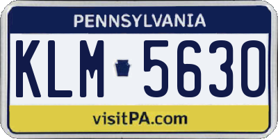 PA license plate KLM5630