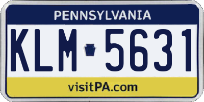 PA license plate KLM5631
