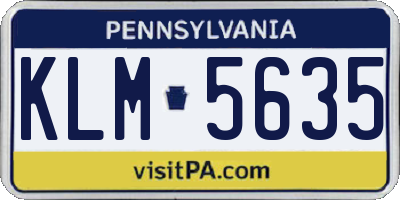 PA license plate KLM5635
