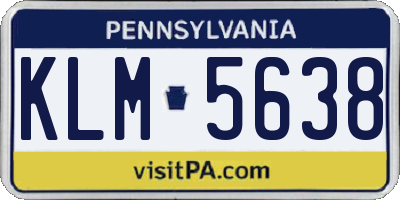 PA license plate KLM5638