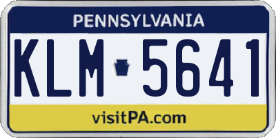 PA license plate KLM5641