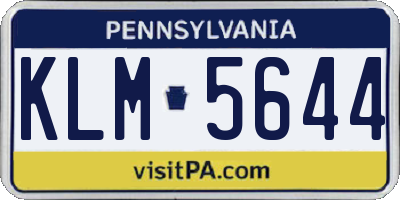 PA license plate KLM5644