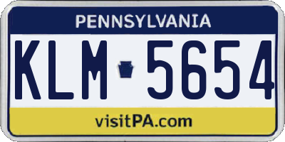 PA license plate KLM5654