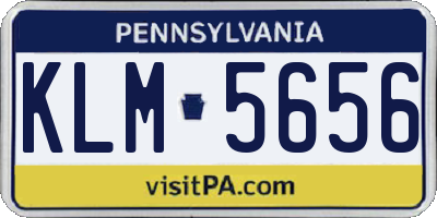 PA license plate KLM5656