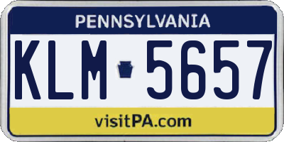 PA license plate KLM5657