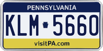 PA license plate KLM5660