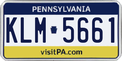 PA license plate KLM5661