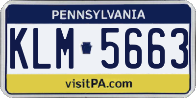 PA license plate KLM5663