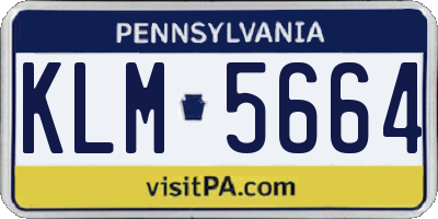PA license plate KLM5664