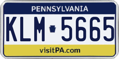 PA license plate KLM5665