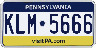 PA license plate KLM5666