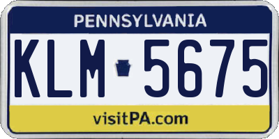 PA license plate KLM5675