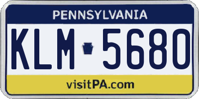 PA license plate KLM5680